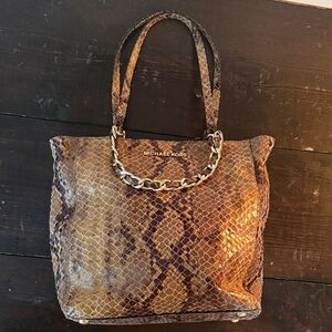 Michael Kors Tan Snake Print Tote